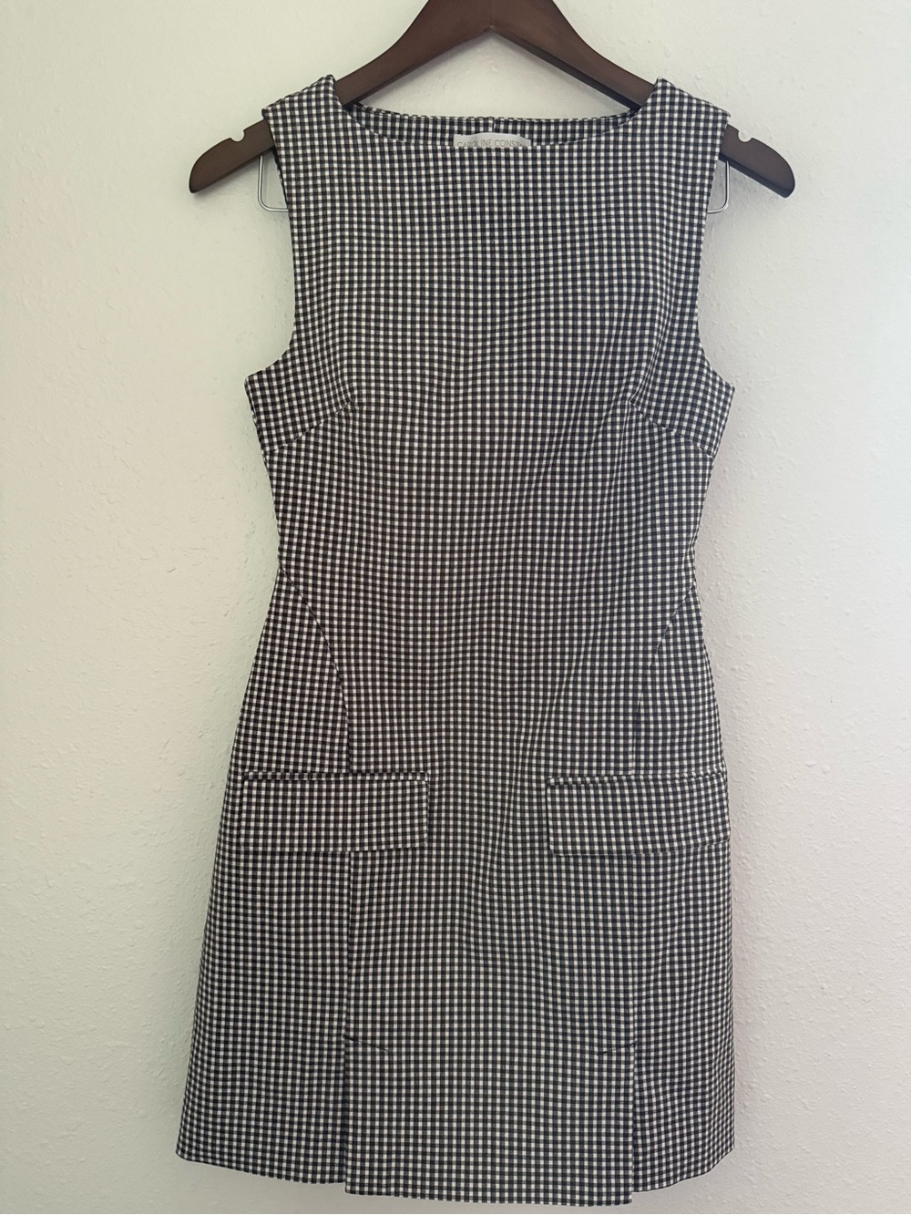 Caroline Constas Brown Gingham Sleeveless Mini Dress Size 2